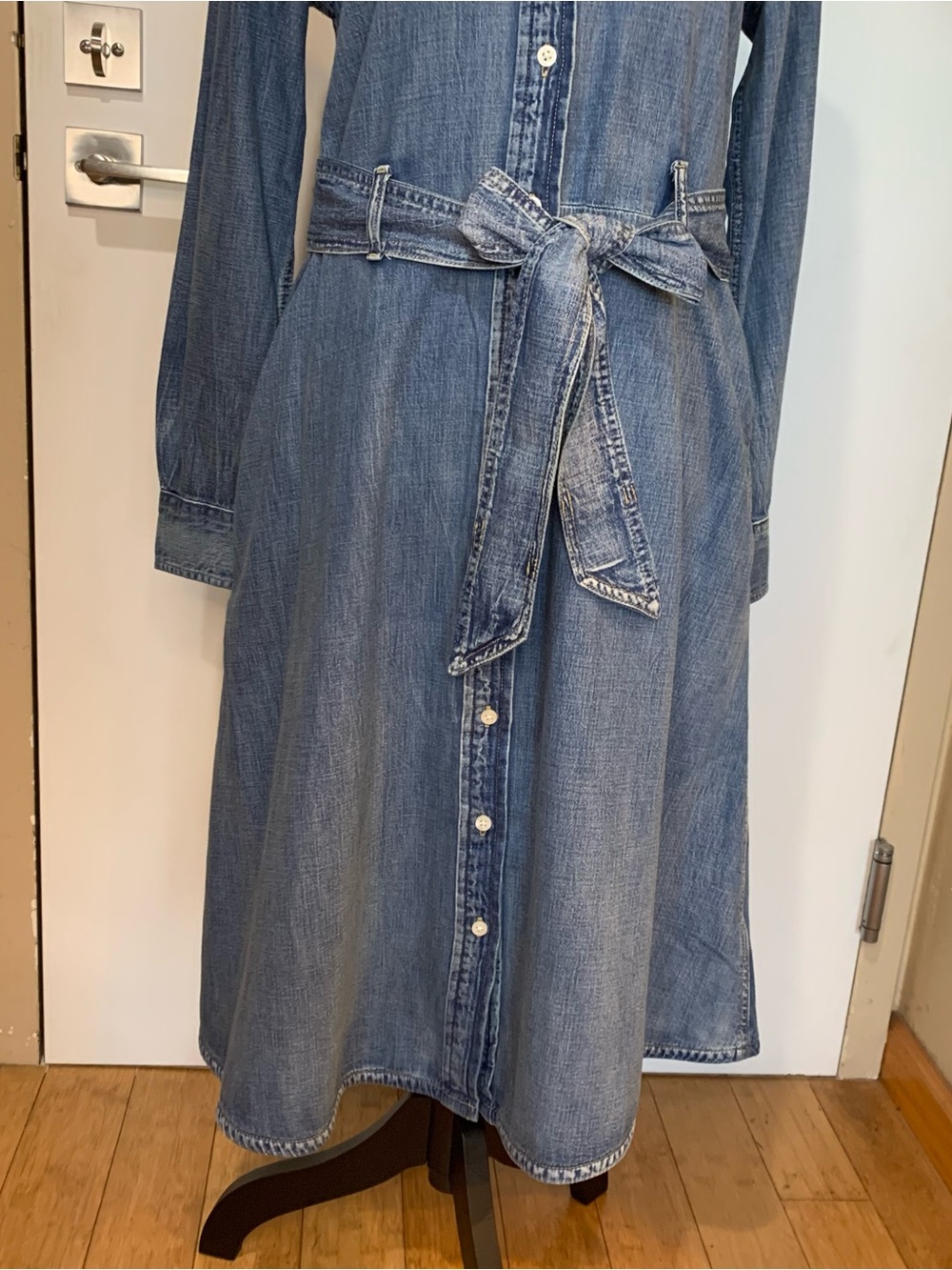 Ralph Lauren NWT 10 Indigo Denim Shirt Dress with Tie Waist & Long Sleeves - Picture 3 of 8